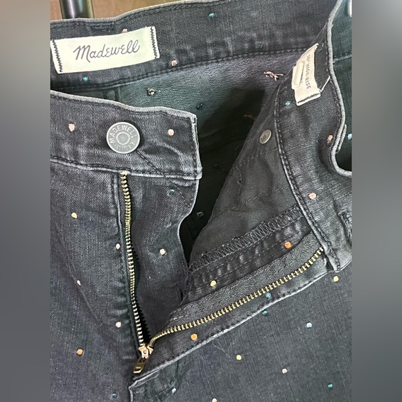 Madewell Black Metallic Polka Dot Skinny Jeans - Picture 4 of 10